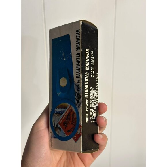 VTG Illuminated Magnifier Handheld Multi-Power Loupe Original Box Collectible - Picture 2 of 4